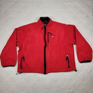 Polo Sport Ralph Lauren red full zip fleece jacket men's XL made in the USA‎